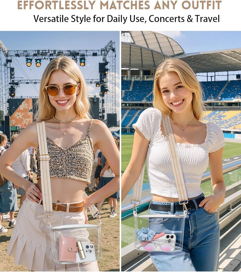 FANGSUN Clear Purse for Women, Clear Crossbody Bag Stadium Approved, Small Transparent Handbag for Concert Event Festival - Image 1